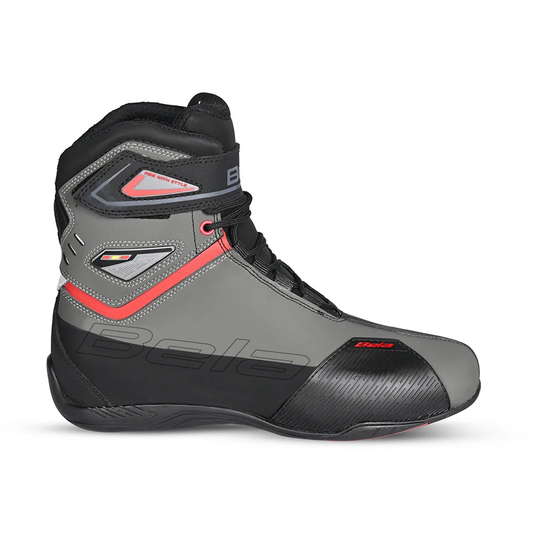 BELA BLAZE MAN STIVALI MOTO IN PELLE NERO GRIGIO ROSSO – Yamoto.it