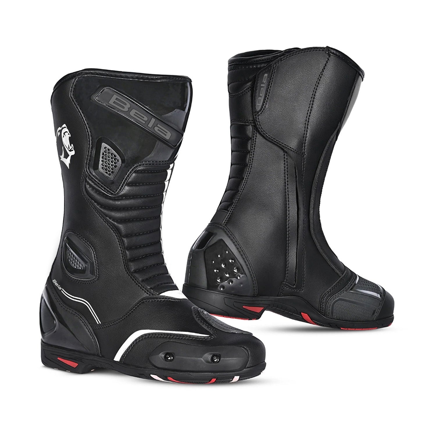 BELA BOTAS PIEL STRIP SPORTIVO STIVALI NERO BIANCO 