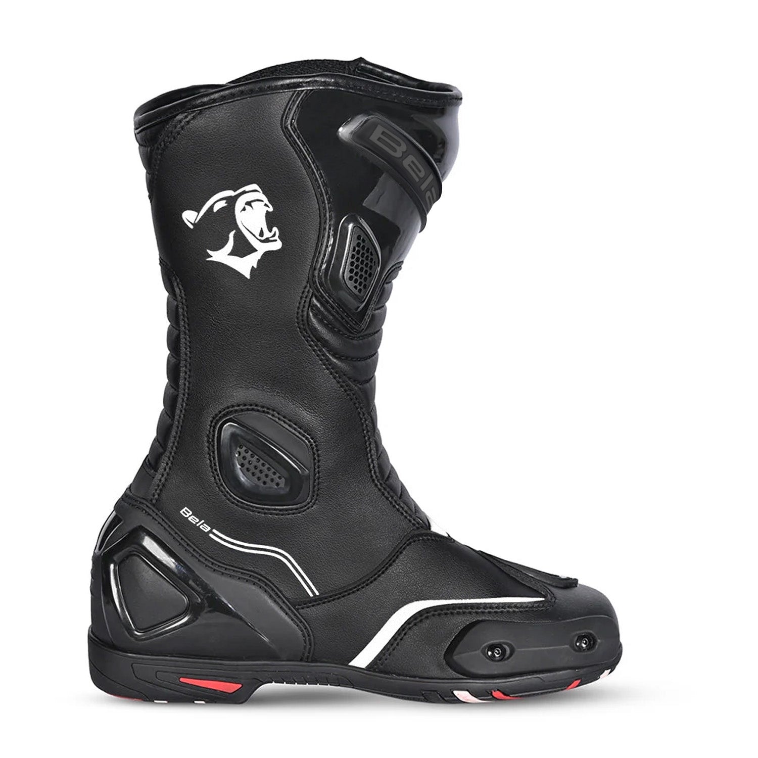 BELA BOTAS PIEL STRIP SPORTIVO STIVALI NERO BIANCO 