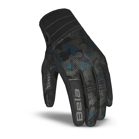 BELA CIRUS CAMO GUANTI IN TESSUTO ESTIVO NERO/BLU/CAMO – Yamoto.it