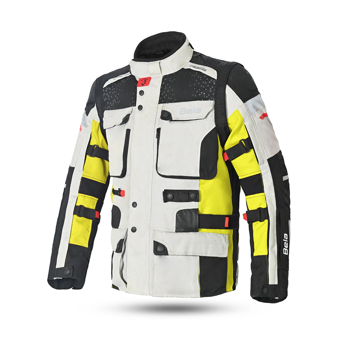 BELA CROSSROAD EXTREME WP 3 IN 1 GIACCA DI MOTO UOMO GHIACCIO GRIGIO GIALLO FLOU 