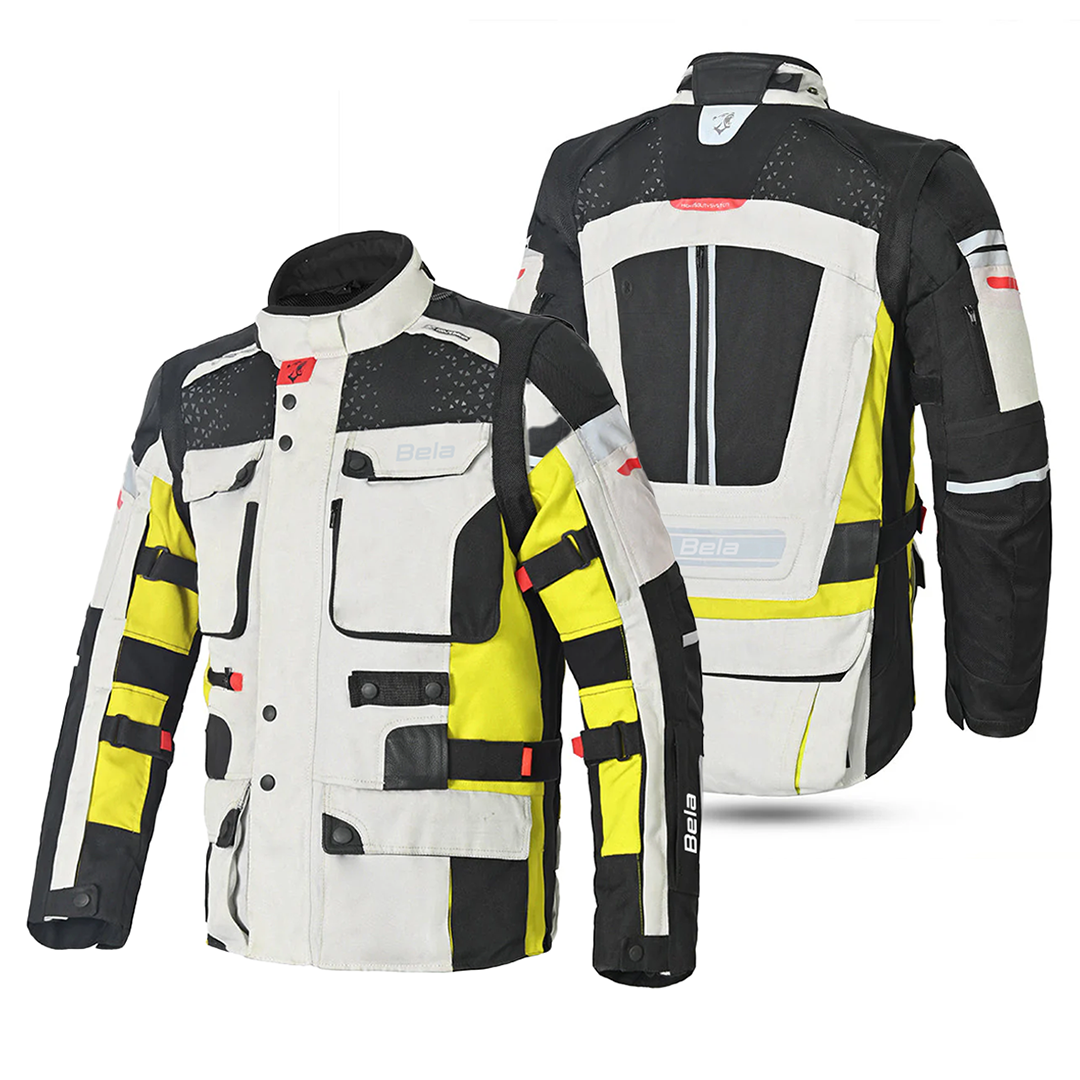 BELA CROSSROAD EXTREME WP 3 IN 1 GIACCA DI MOTO UOMO GHIACCIO GRIGIO GIALLO FLOU 