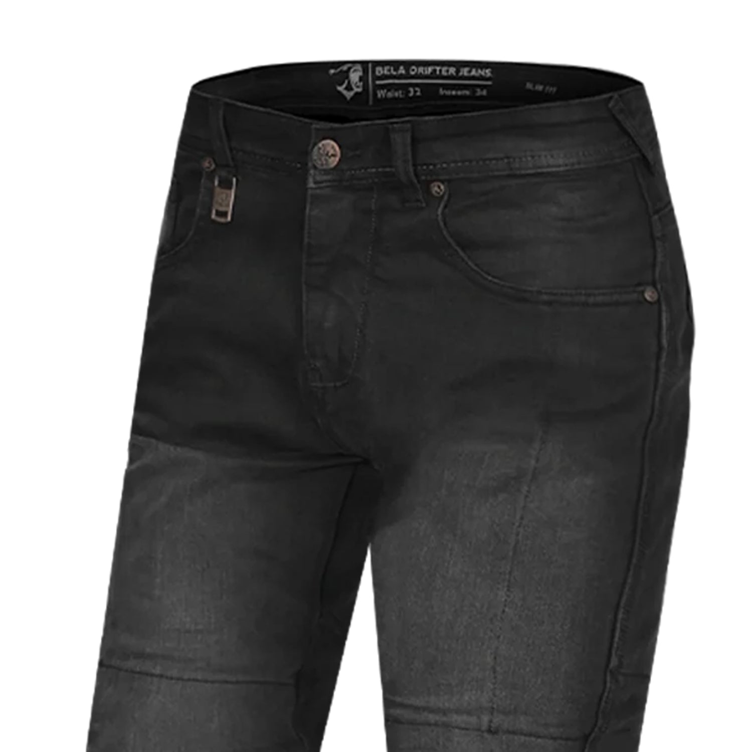 BELA DRIFTER PANTALONE UOMO JEANS 30L NERO SPRAY 