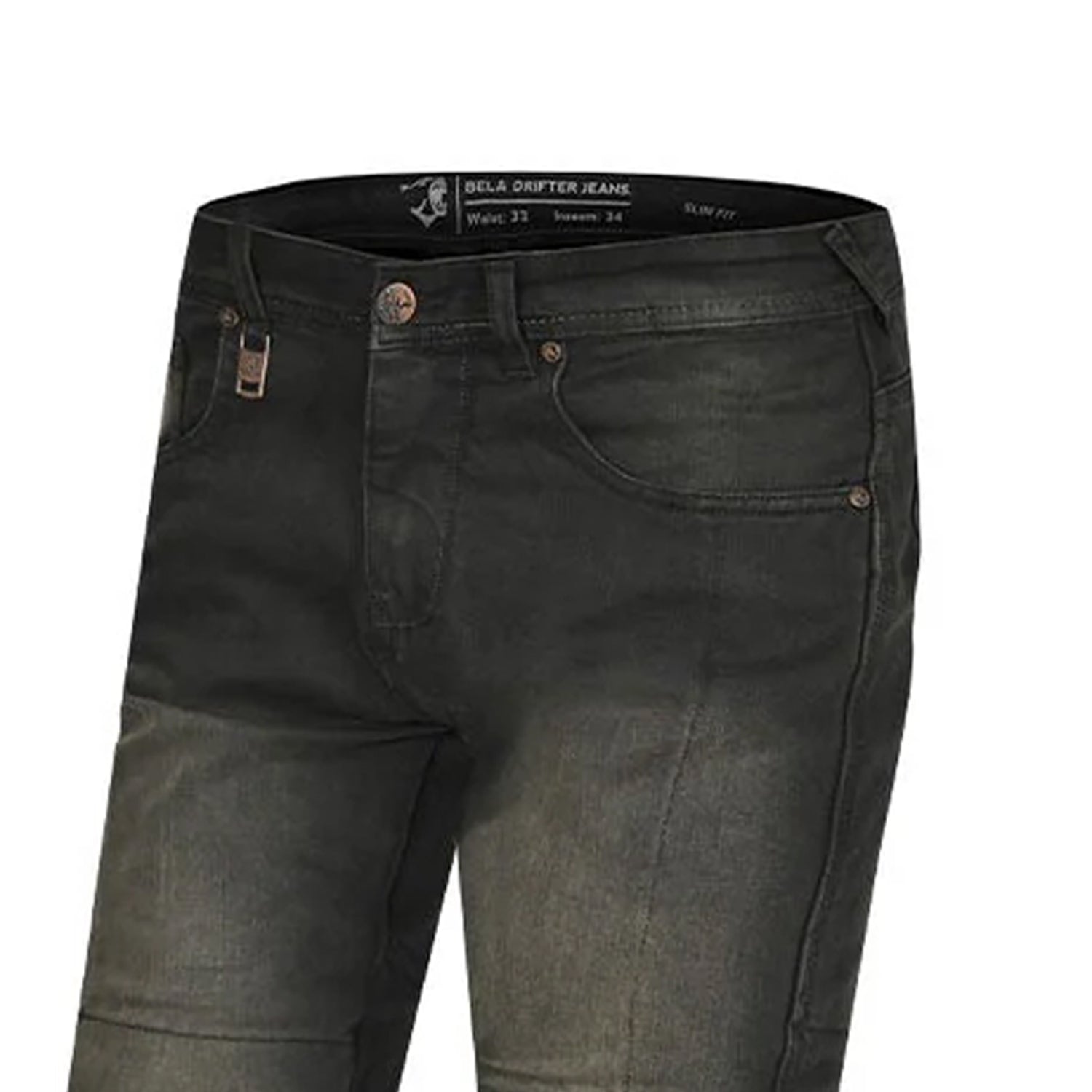 BELA DRIFTER PANTALONI UOMO JEANS KHAKI TINT 32L NERO 
