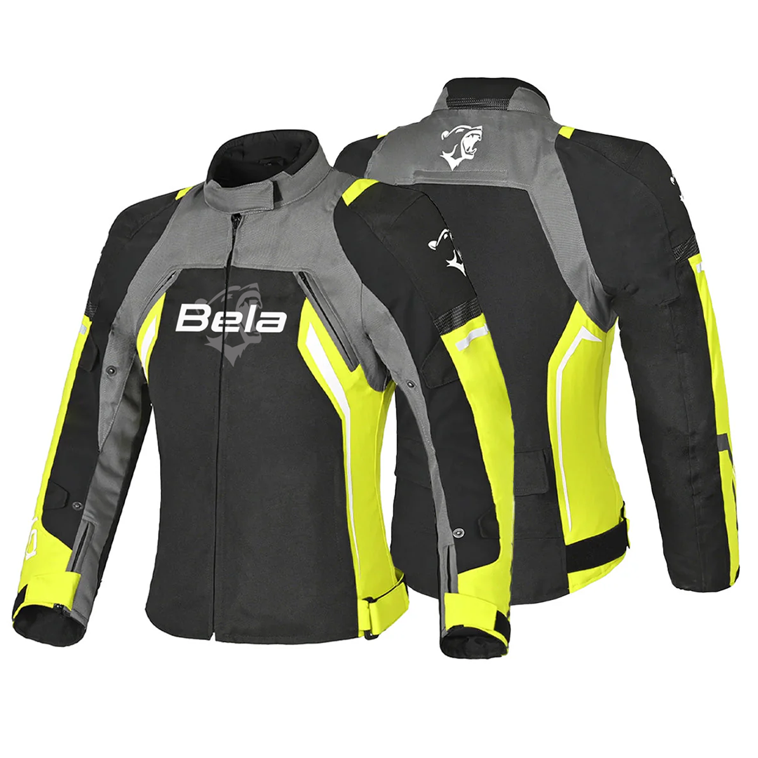 BELA ELANUR GIACCA DONNA MOTO TOURING IN TESSUTO NERA/GIALLO 