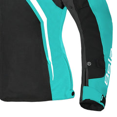 BELA ELANUR GIACCA DI MOTO DONNA NERO TURCHESE 