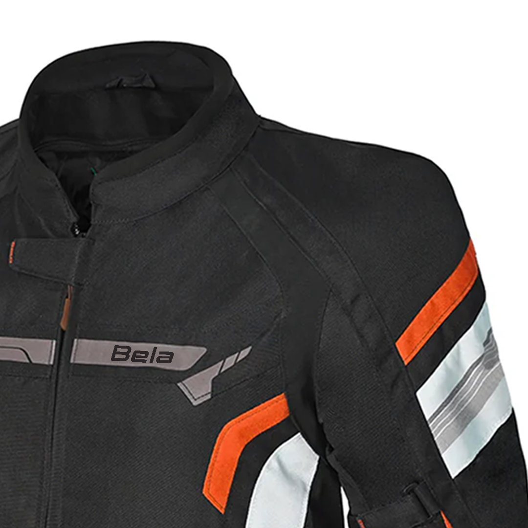 BELA HIGHLAND GIACCA UOMO MOTO NERO BIANCO ARANCIONE 