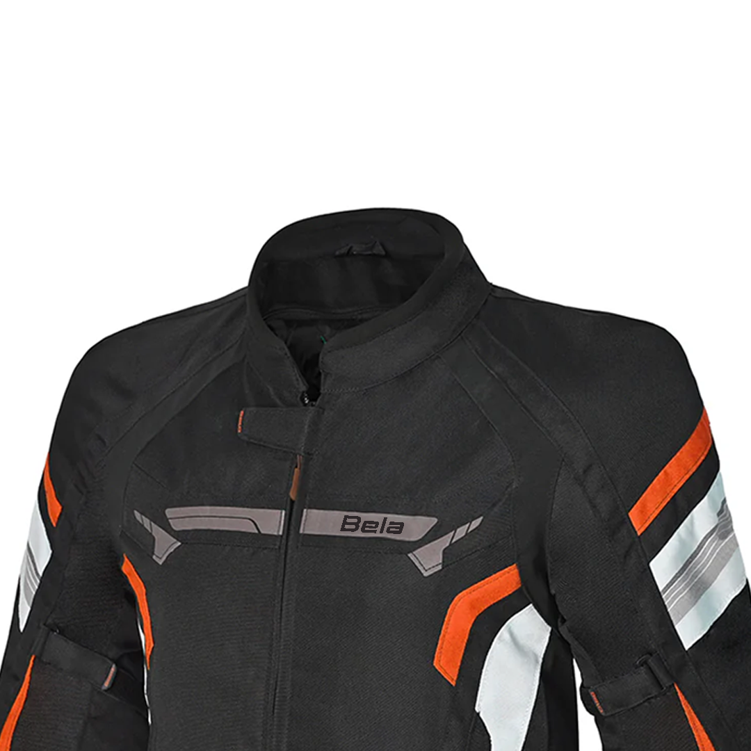 BELA HIGHLAND GIACCA UOMO MOTO NERO BIANCO ARANCIONE 
