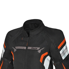 BELA HIGHLAND GIACCA UOMO MOTO NERO BIANCO ARANCIONE 