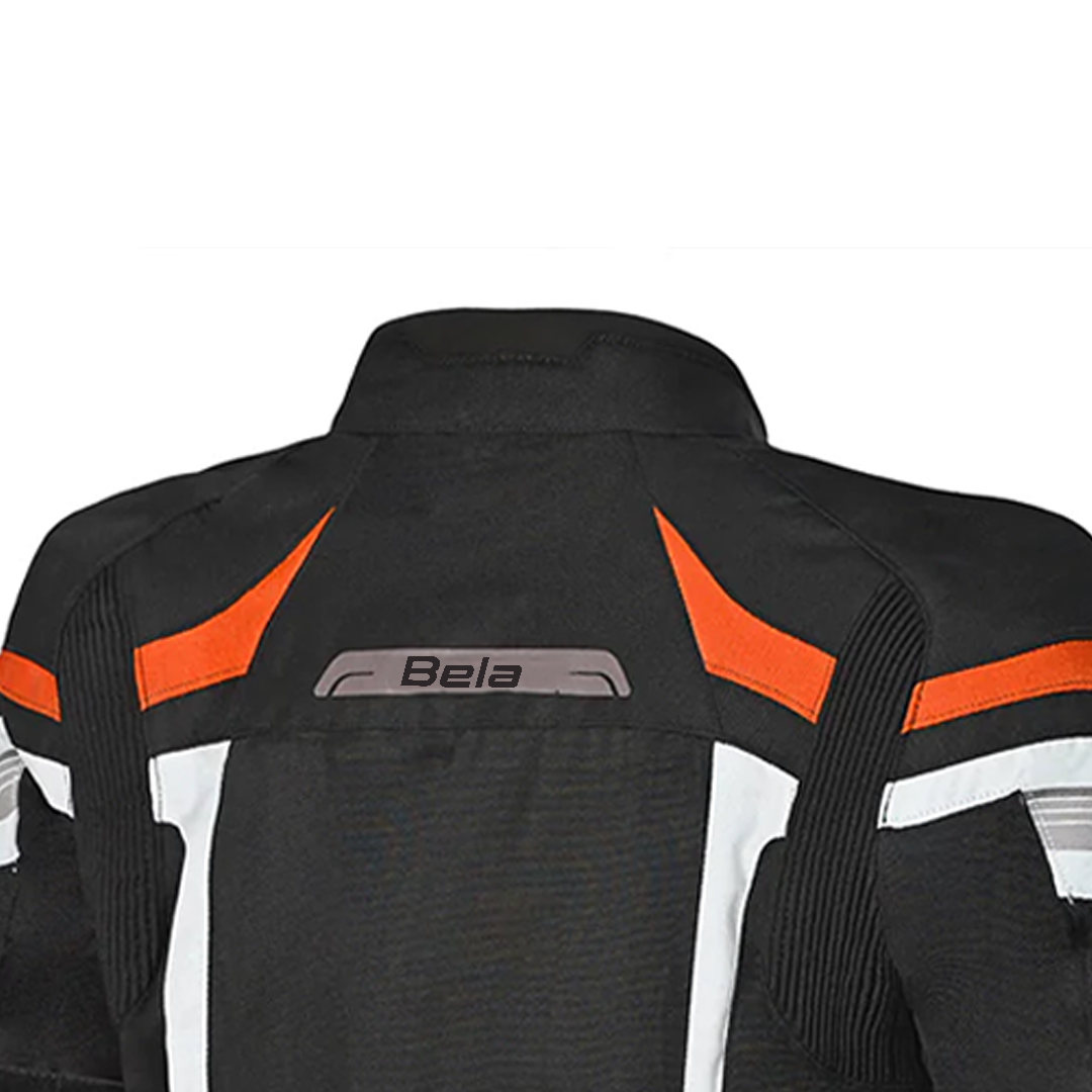BELA HIGHLAND GIACCA UOMO MOTO NERO BIANCO ARANCIONE 