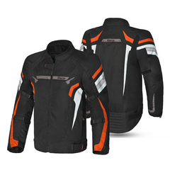 BELA HIGHLAND GIACCA UOMO MOTO NERO BIANCO ARANCIONE 