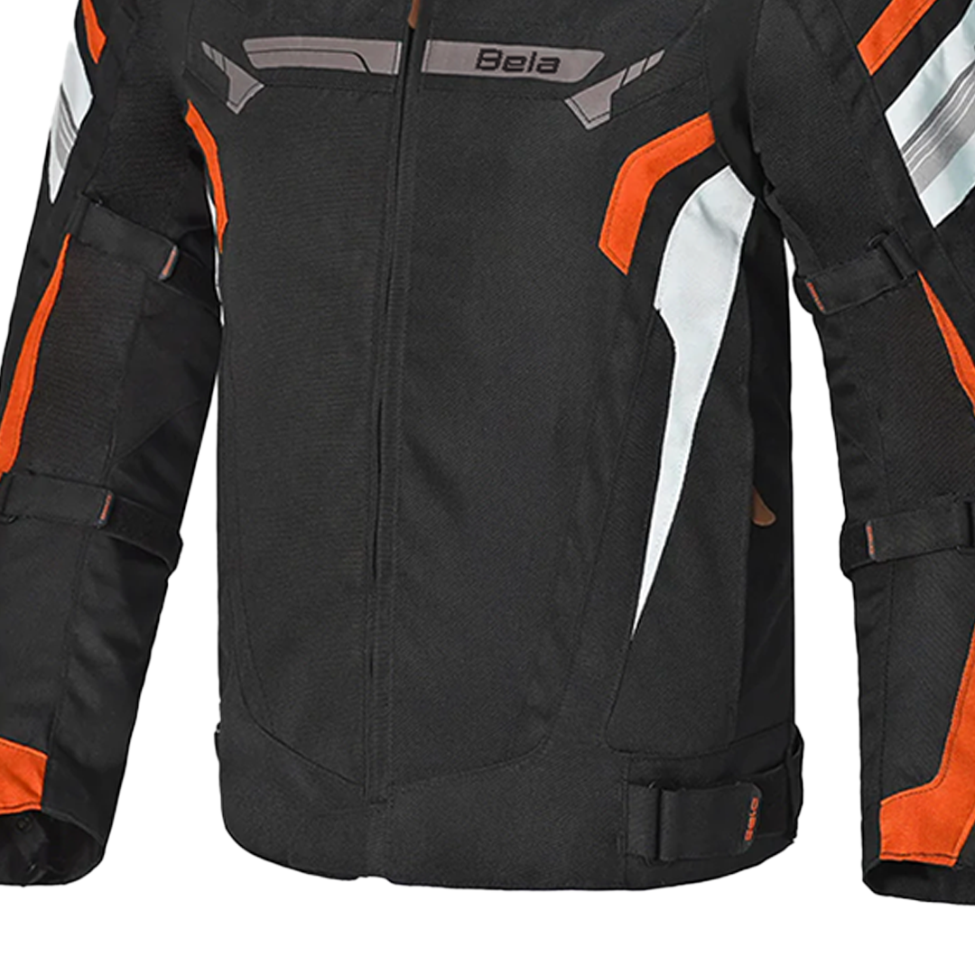 BELA HIGHLAND GIACCA UOMO MOTO NERO BIANCO ARANCIONE 