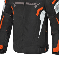 BELA HIGHLAND GIACCA UOMO MOTO NERO BIANCO ARANCIONE 
