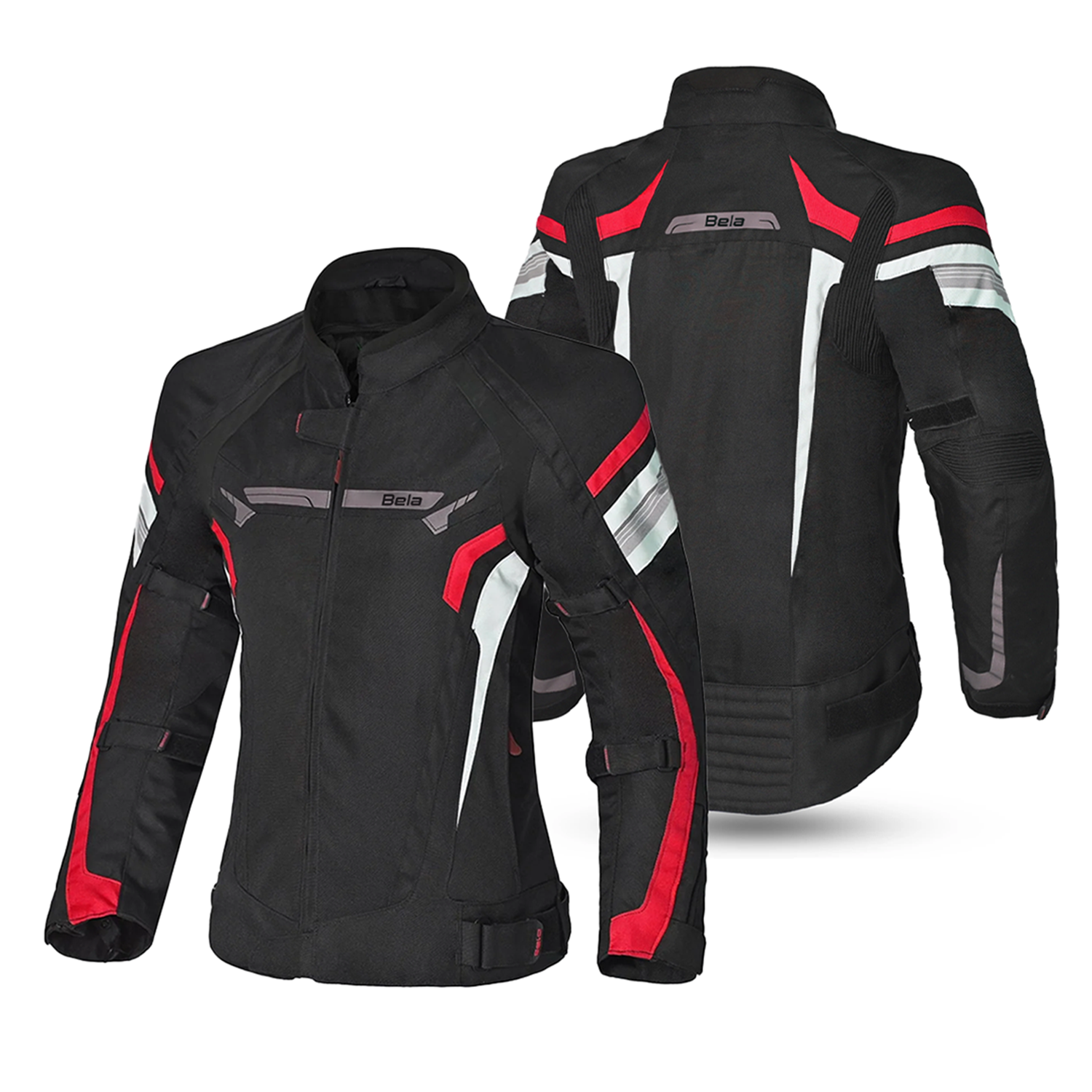 BELA HIGHLAND GIACCA DONNA MOTO NERO ROSSO 
