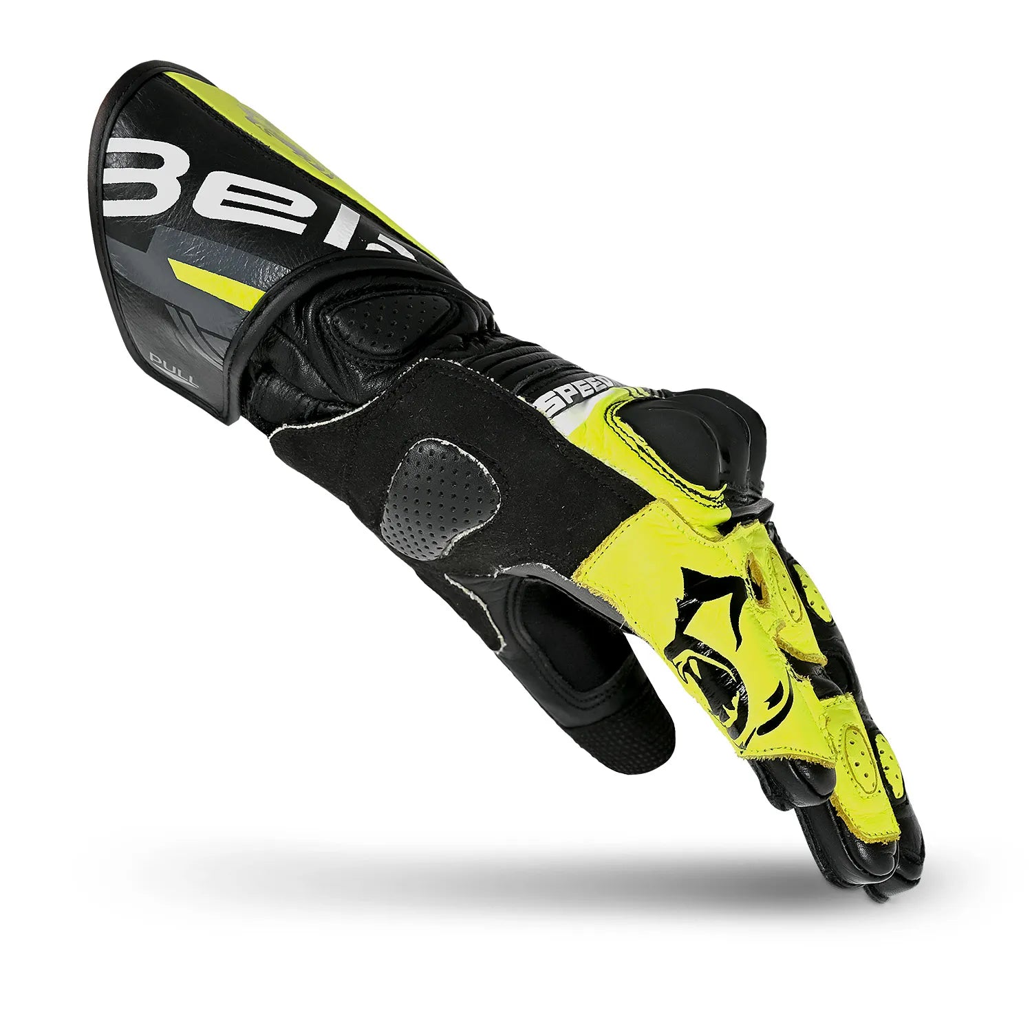 BELA LEMOX GUANTI DI MOTO CORSA UOMO NERO BIANCO GIALLO 