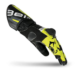 BELA LEMOX GUANTI DI MOTO CORSA UOMO NERO BIANCO GIALLO 