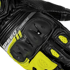 BELA LEMOX GUANTI DI MOTO CORSA UOMO NERO BIANCO GIALLO 