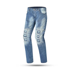 BELA PISTON 32L JEANS DI MOTO UOMO BLU SPRAY 
