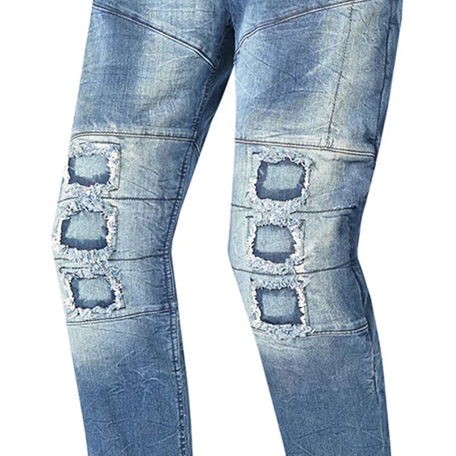 BELA PISTON 32L JEANS DI MOTO UOMO BLU SPRAY 