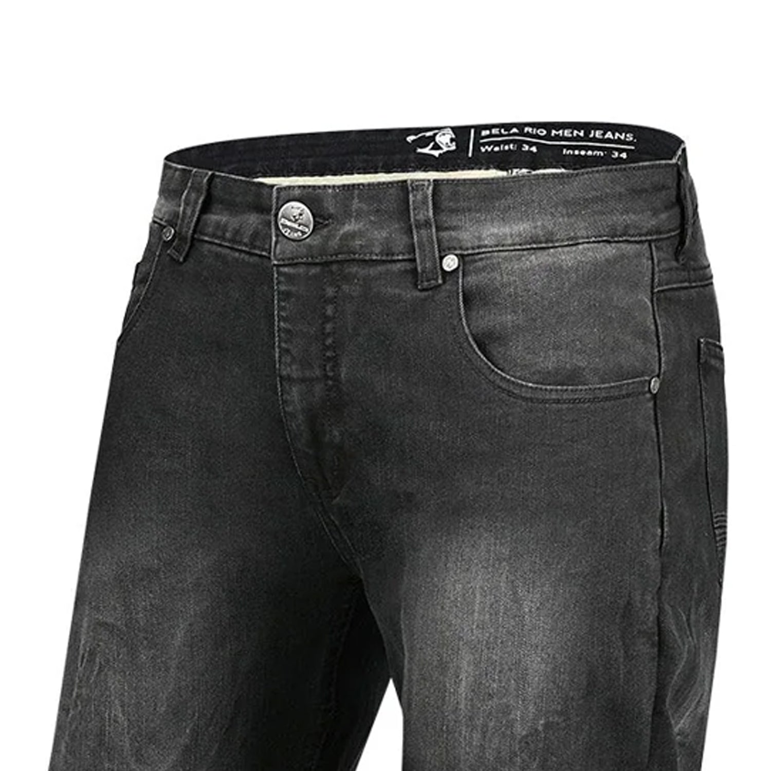 BELA RIO TIE & DYE PANTALONI UOMO JEANS 32L NERO 