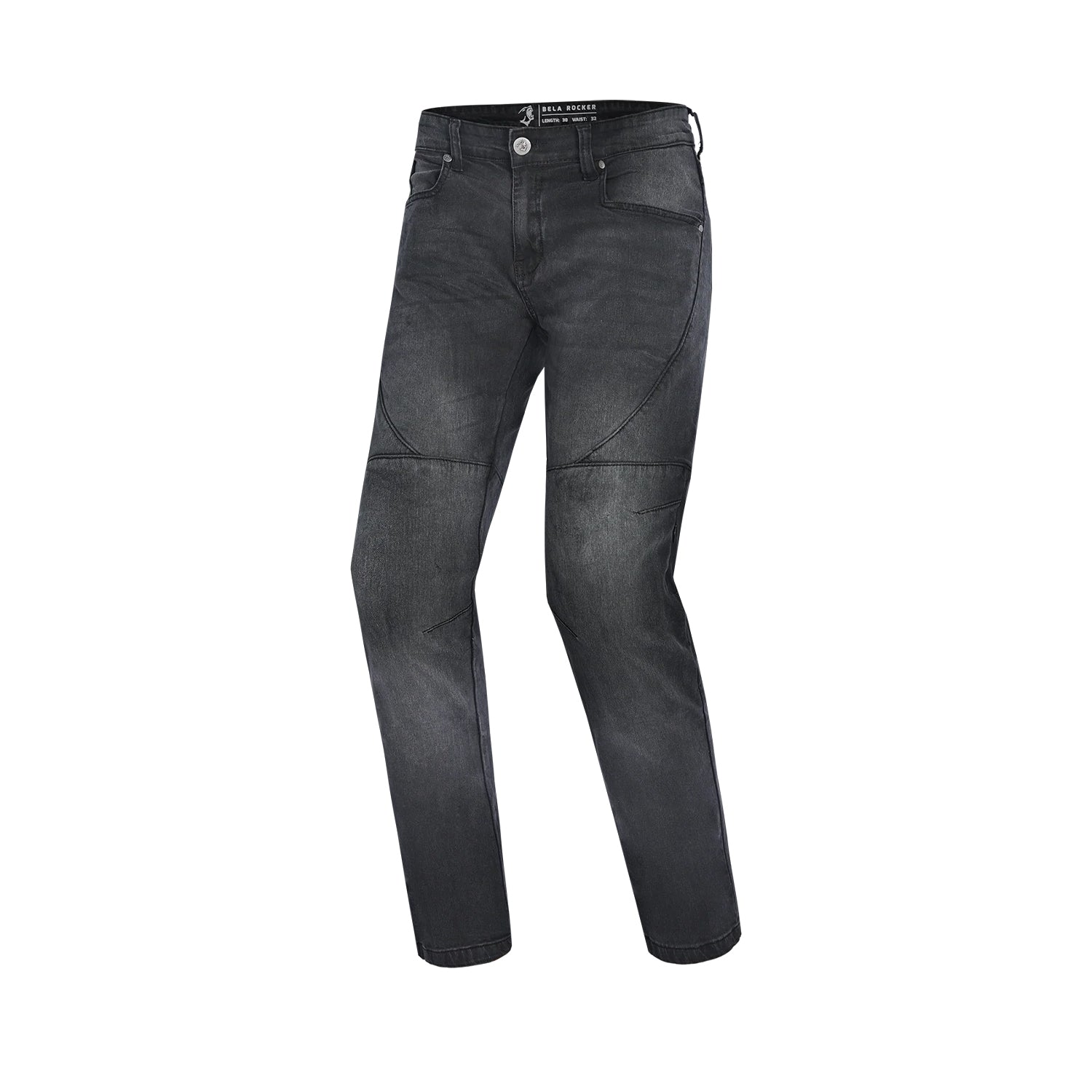 BELA ROCKER PANTALONI UOMO JEANS 34L NERO SPRAY 