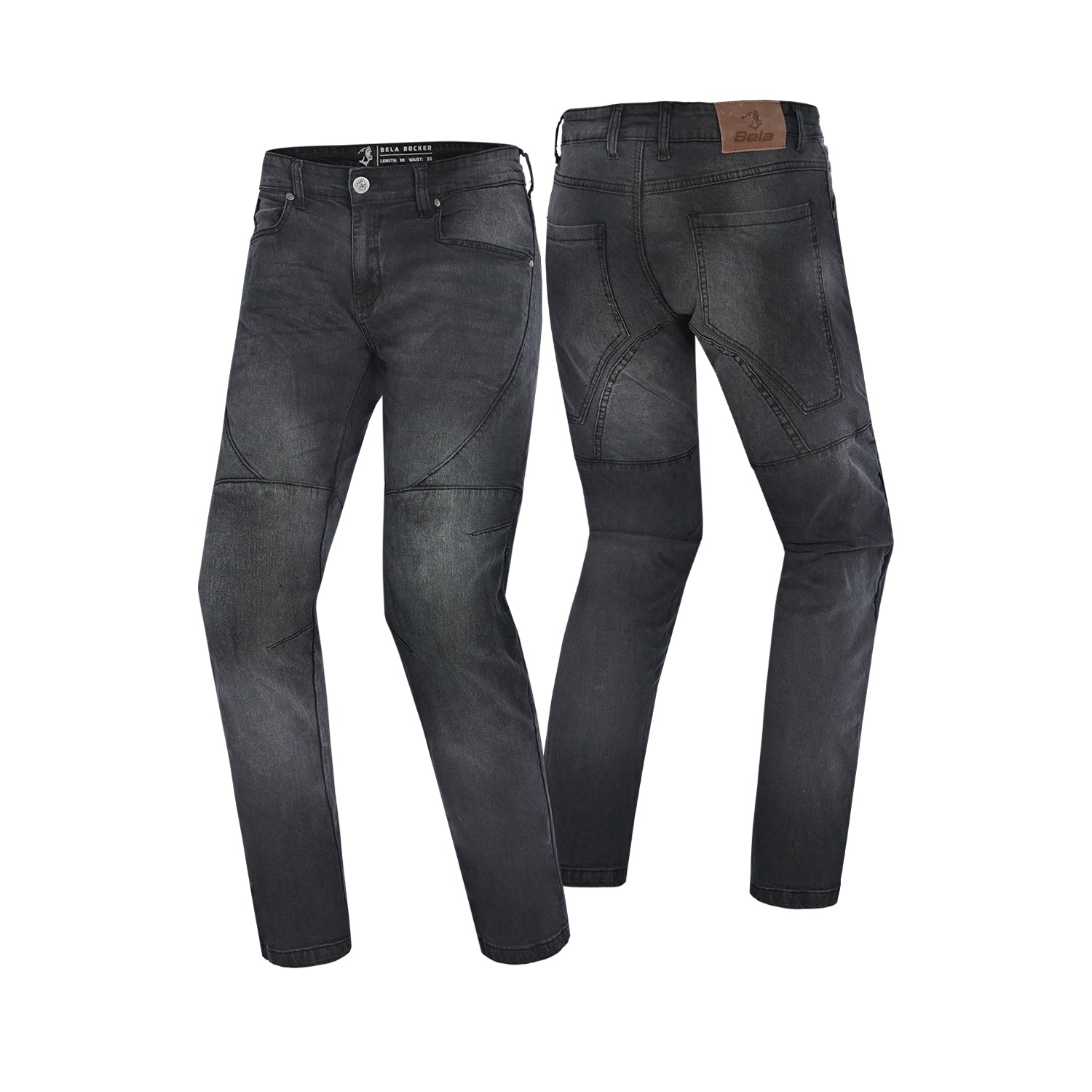 BELA ROCKER PANTALONI UOMO JEANS 34L NERO SPRAY 
