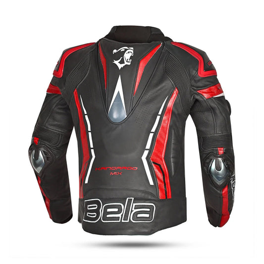 BELA ROCKET GIACCA UOMO MOTO IN PELLE NERA E ROSSA – Yamoto.it