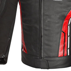 BELA ROCKET GIACCA UOMO MOTO IN PELLE NERA E ROSSA 