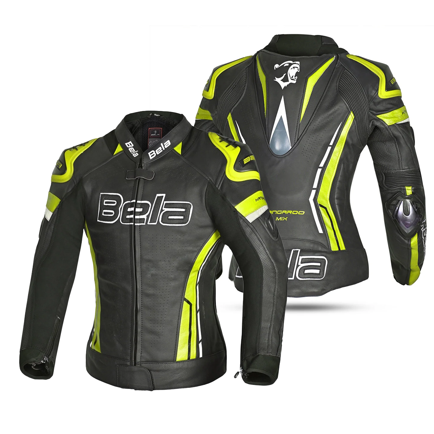 BELA ROCKET GIACCA DONNA (PELLE CANGURO MIX) NERO GIALLO 