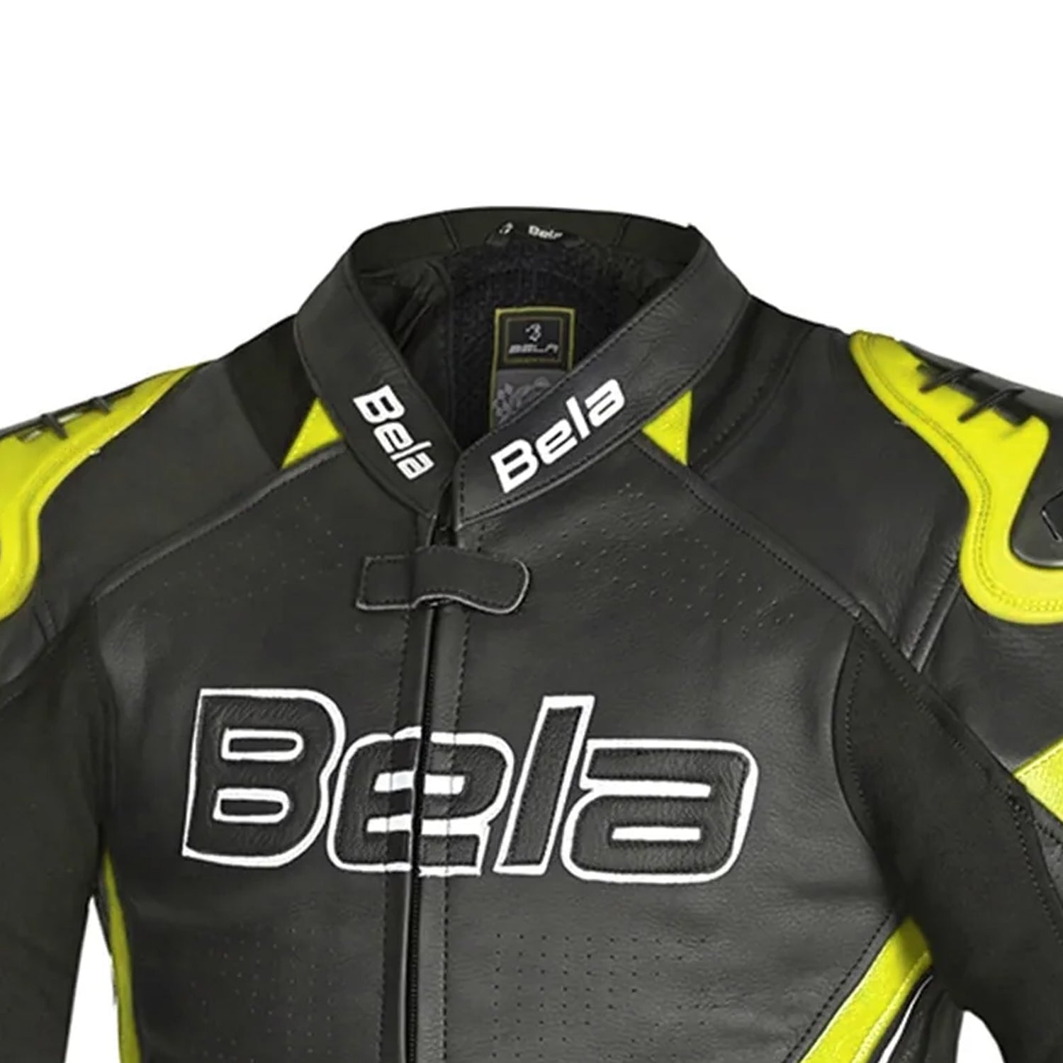 BELA ROCKET GIACCA UOMO MOTO CORSA (PELLE CANGURO MIX) NERO GIALLO 