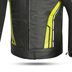 BELA ROCKET GIACCA UOMO MOTO CORSA (PELLE CANGURO MIX) NERO GIALLO 