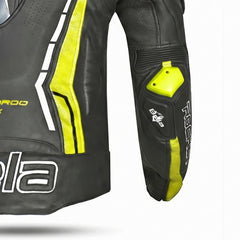 BELA ROCKET GIACCA UOMO MOTO CORSA (PELLE CANGURO MIX) NERO GIALLO 