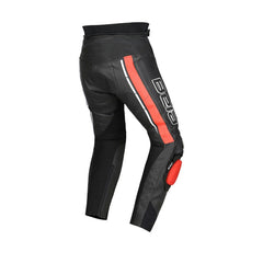 BELA ROCKET PELLE PANTALONI UOMO NERO ROSSO 