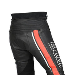 BELA ROCKET PELLE PANTALONI UOMO NERO ROSSO 