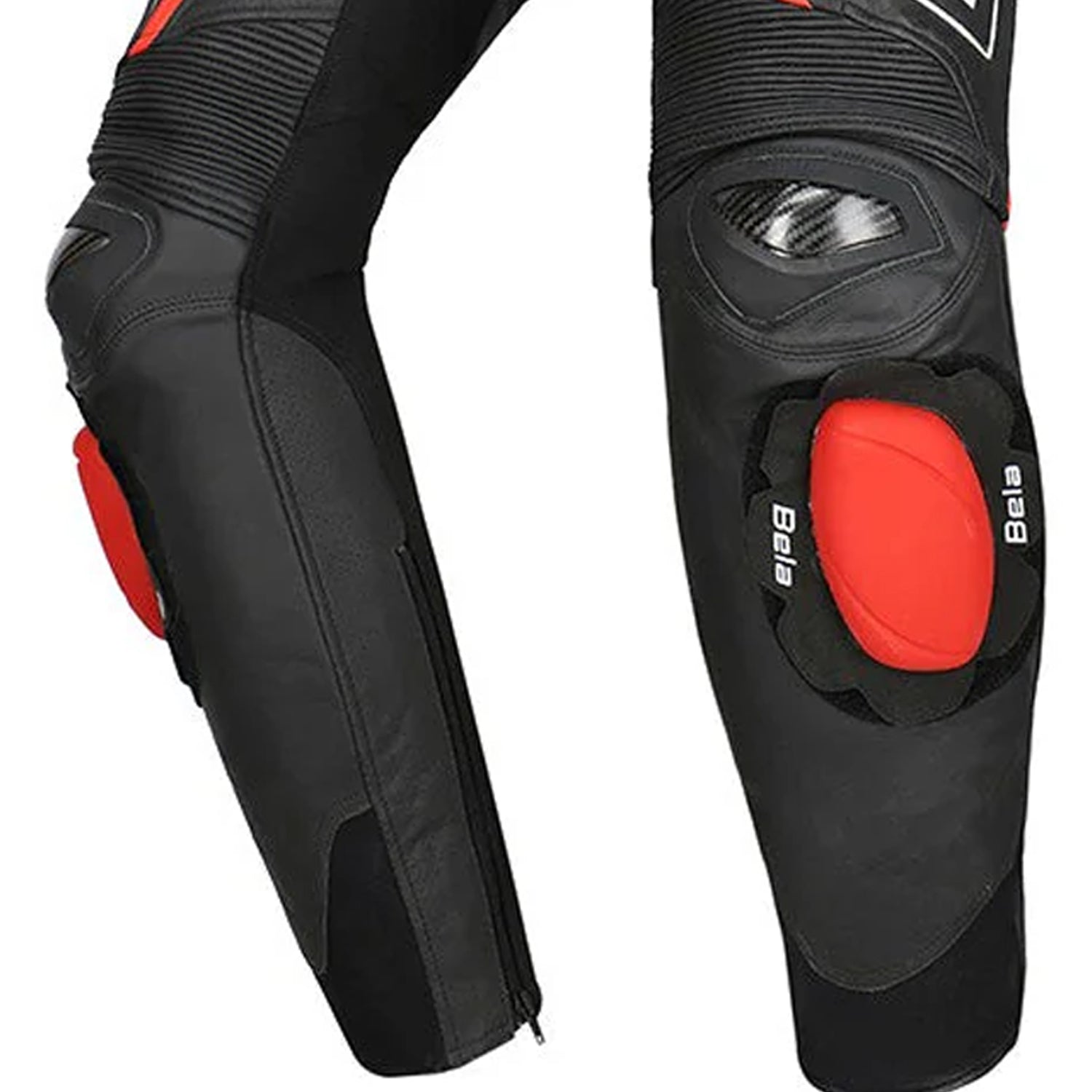 BELA ROCKET PELLE PANTALONI UOMO NERO ROSSO 