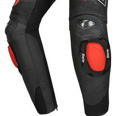 BELA ROCKET PELLE PANTALONI UOMO NERO ROSSO 