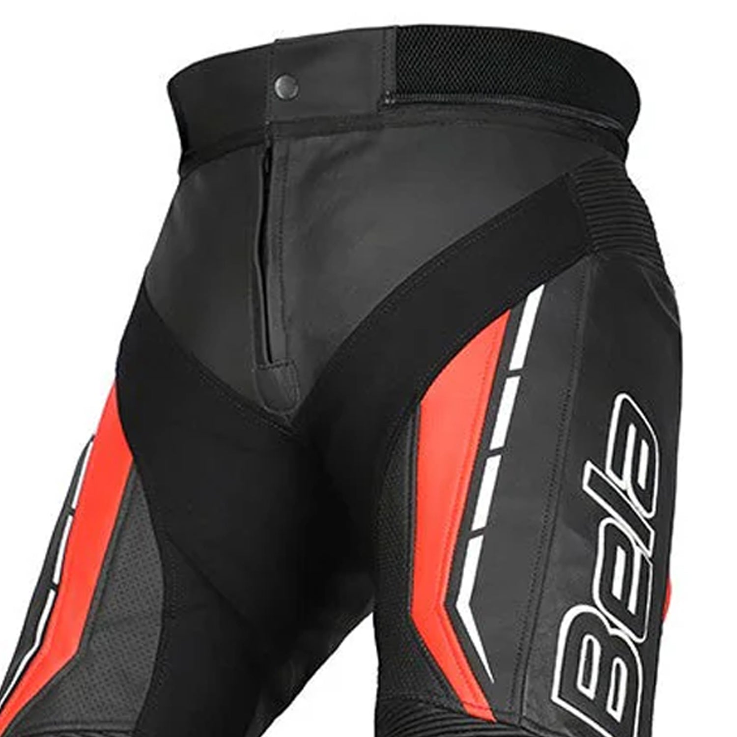 BELA ROCKET PELLE PANTALONI UOMO NERO ROSSO 