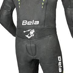 BELA ROLLOVER 1PC TUTA MOTO PELLE BAMBINI NERO GIALLO 
