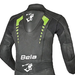 BELA ROLLOVER 1PC TUTA MOTO PELLE BAMBINI NERO GIALLO 
