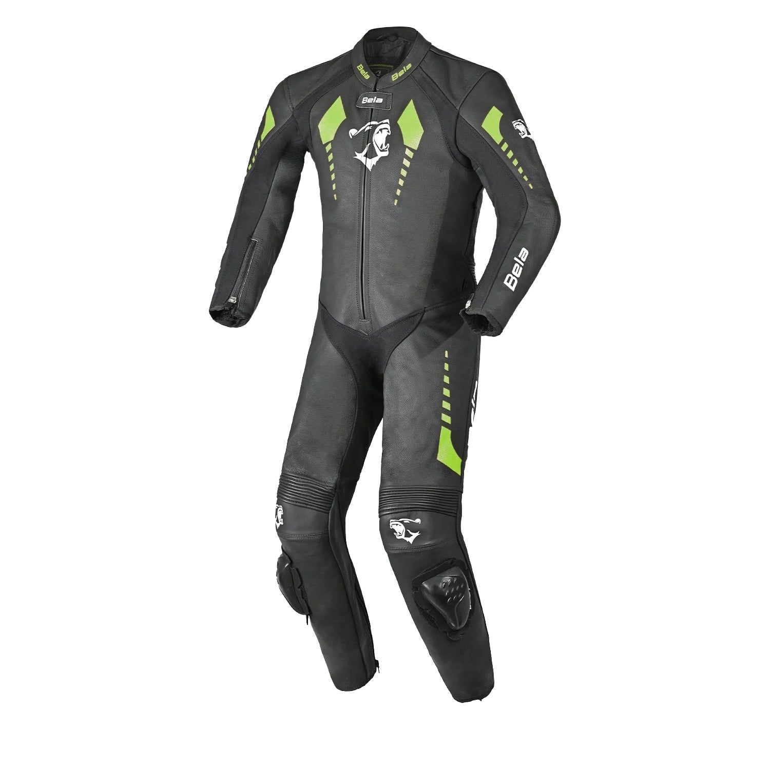 BELA ROLLOVER 1PC TUTA MOTO PELLE BAMBINI NERO GIALLO 