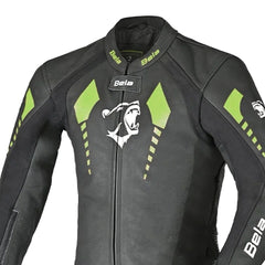 BELA ROLLOVER 1PC TUTA MOTO PELLE BAMBINI NERO GIALLO 