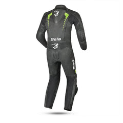 BELA ROLLOVER 1PC TUTA MOTO PELLE BAMBINI NERO GIALLO 