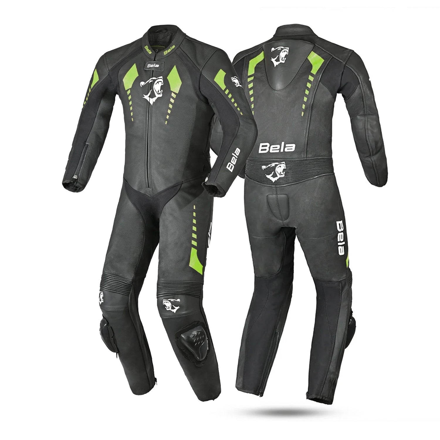 BELA ROLLOVER 1PC TUTA MOTO PELLE BAMBINI NERO GIALLO 