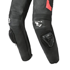 BELA ROLLOVER 1PC TUTA MOTO PELLE BAMBINI NERO ROSSO 