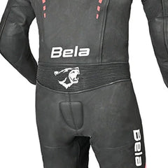 BELA ROLLOVER 1PC TUTA MOTO PELLE BAMBINI NERO ROSSO 