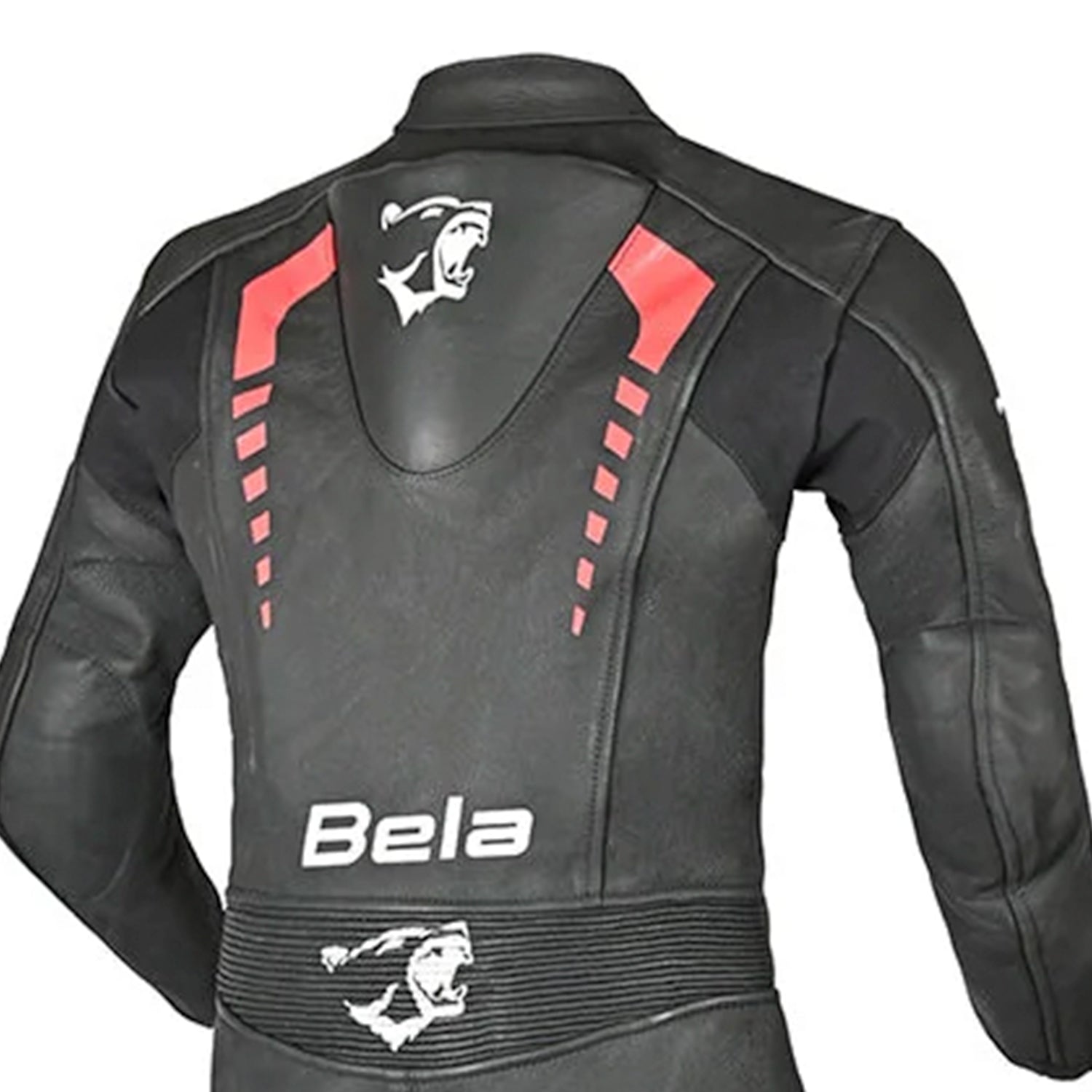 BELA ROLLOVER 1PC TUTA MOTO PELLE BAMBINI NERO ROSSO 