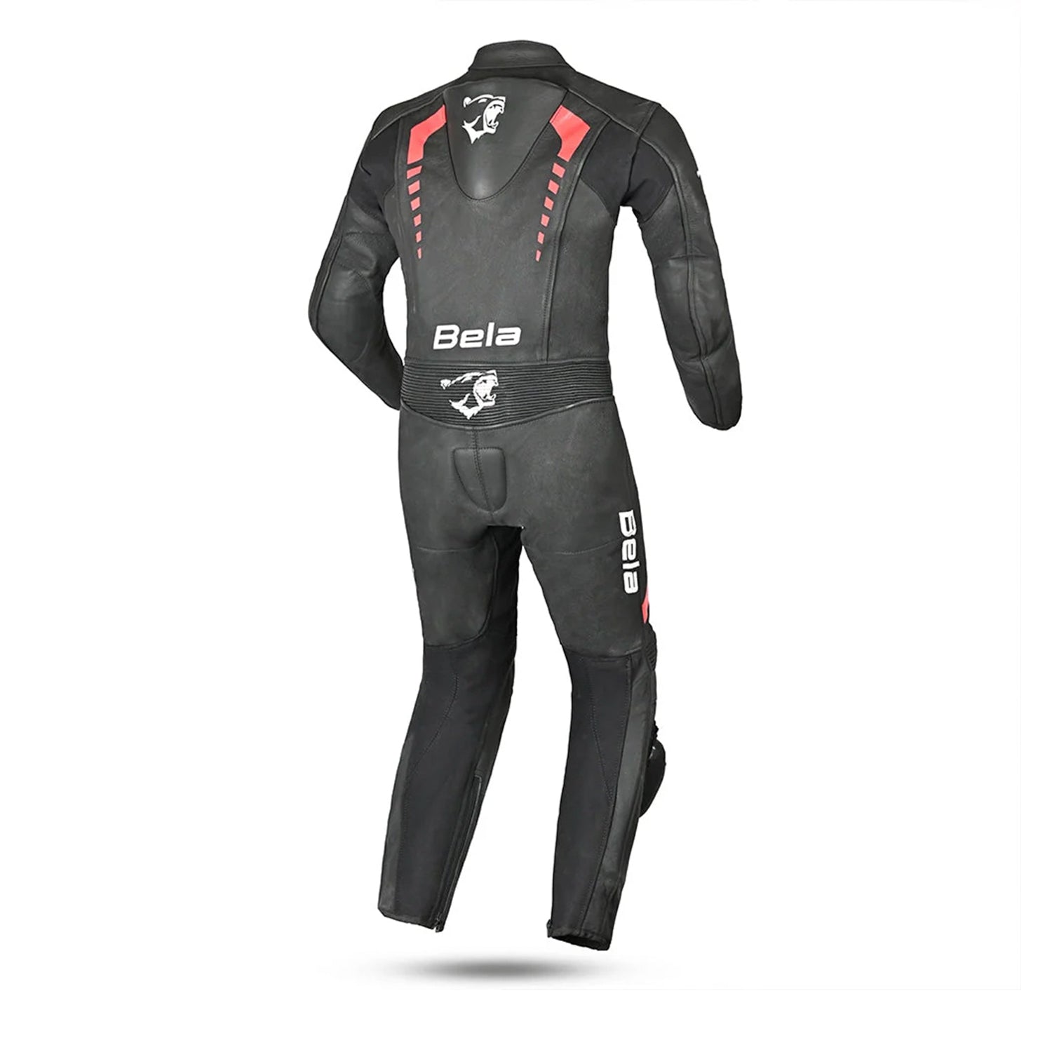 BELA ROLLOVER 1PC TUTA MOTO PELLE BAMBINI NERO ROSSO 