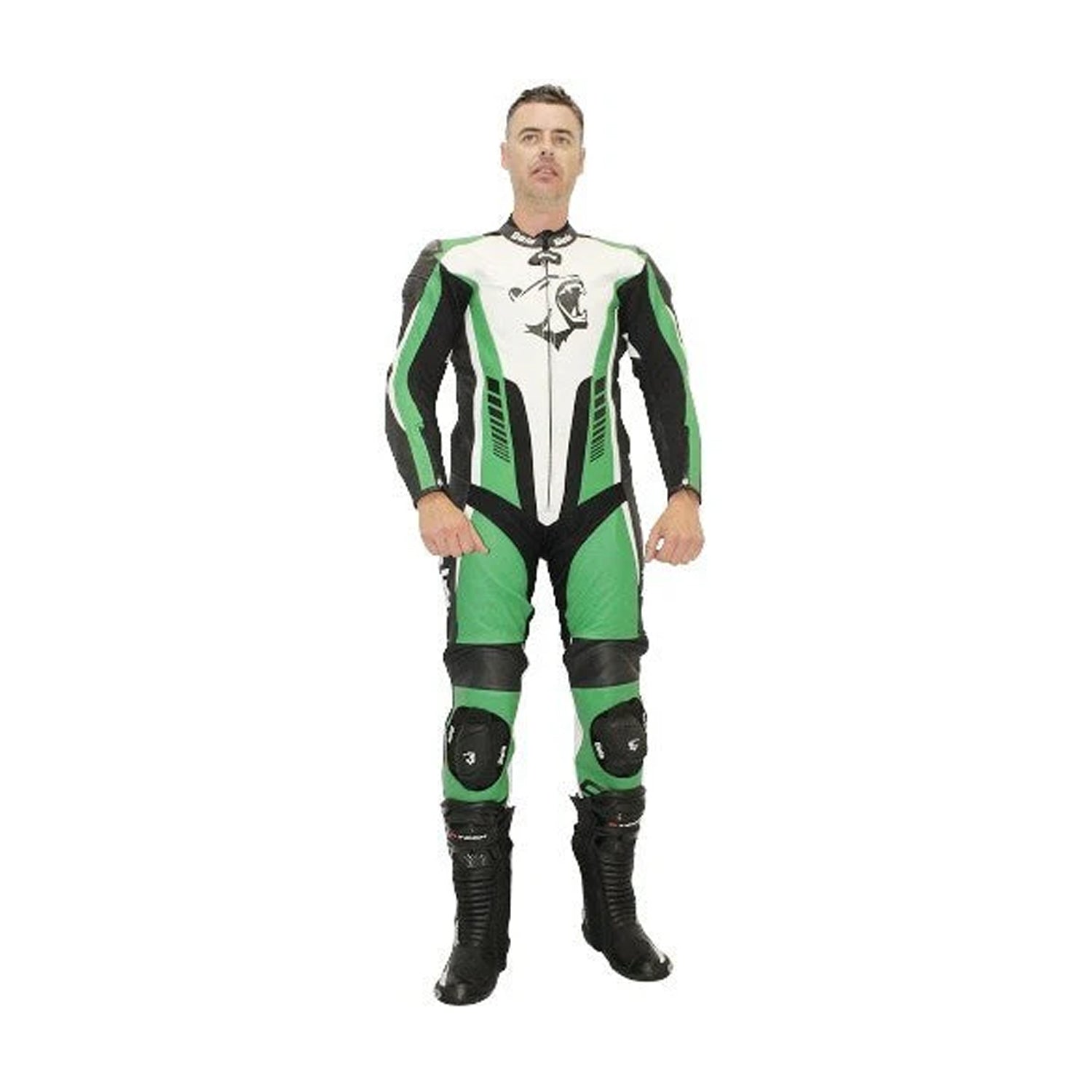 BELA SPEED STAR 1 PEZZO MOTO UOMO TUTE BIANCO NERO VERDE 