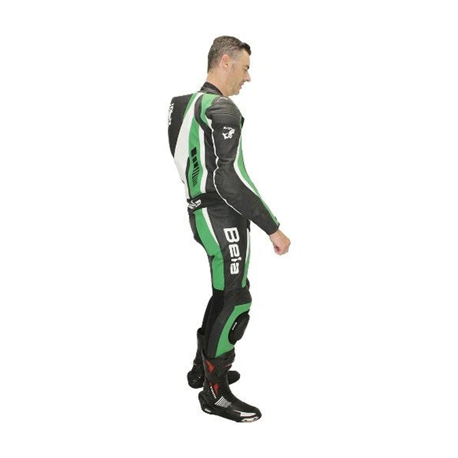 BELA SPEED STAR 1 PEZZO MOTO UOMO TUTE BIANCO NERO VERDE 