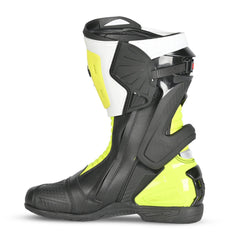 BELA STIVALI MOTO CORSA TURBO TRACK NERO BIANCO GIALLO FLUO 